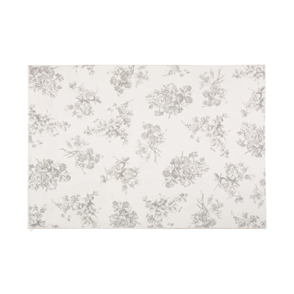 デザインプリントラグ クラシックフラワー M 2000×1400 ライトグレー