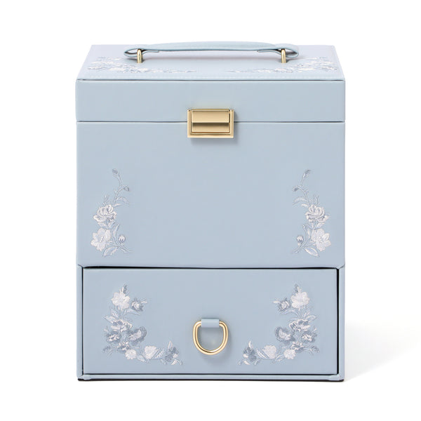 エンブロイダリーフラワー コスメボックス ブルー | Francfranc