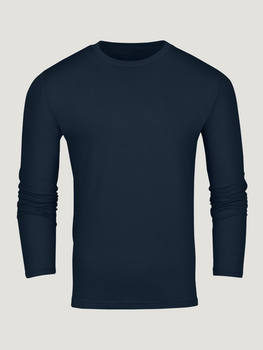 Dark Navy Long Sleeve Crew Neck T-Shirt | Quality that lasts