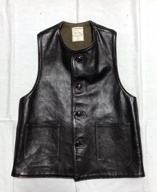 ザ・リアルマッコイズ 112-B ジャーキン レザーベスト サイズ直し