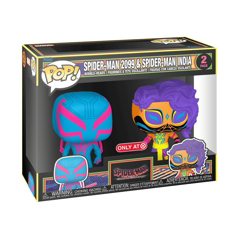Pop! Spider-Man 2099 & Spider-Man India (Black Light) 2-Pack