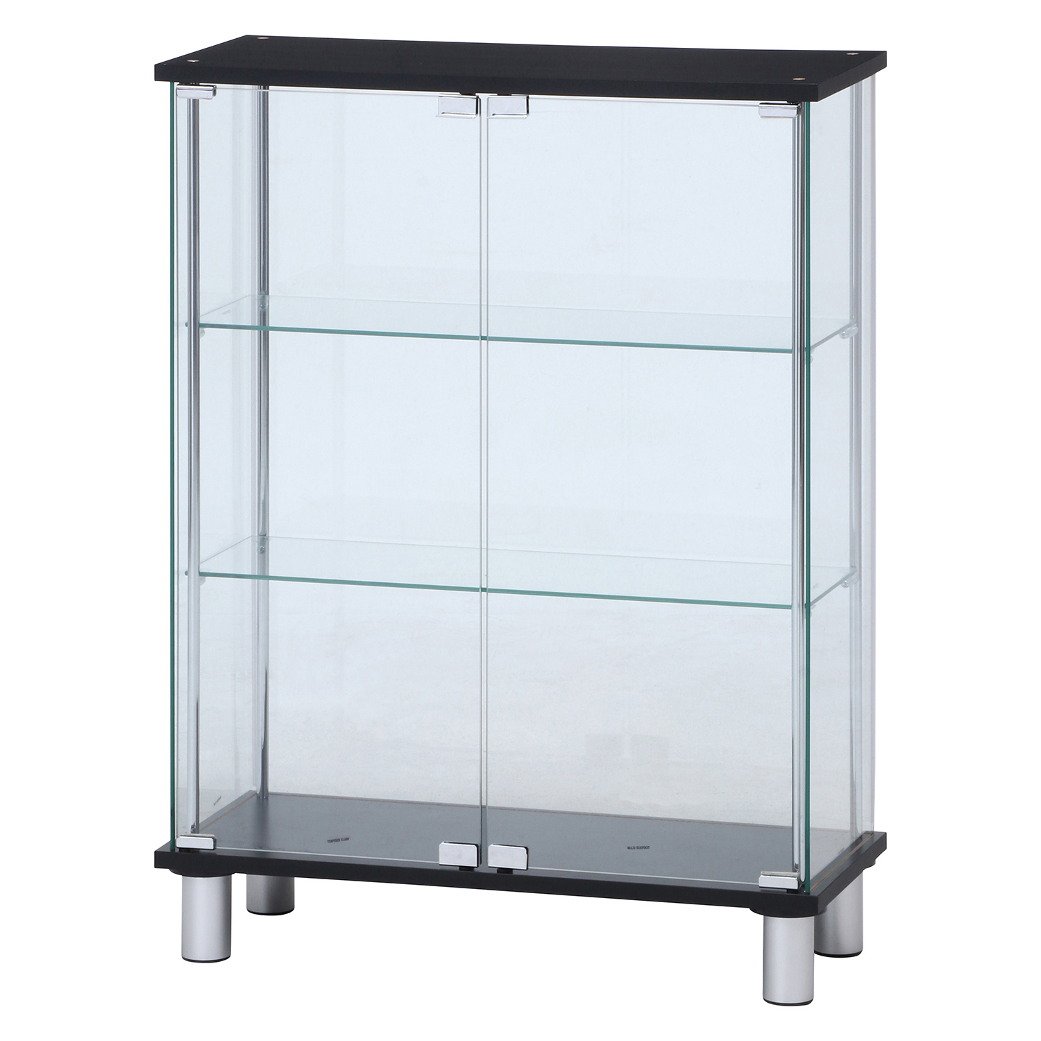 C/D:99486] ガラスディスプレイケース3段 ワイド BK ｜ ORDERING