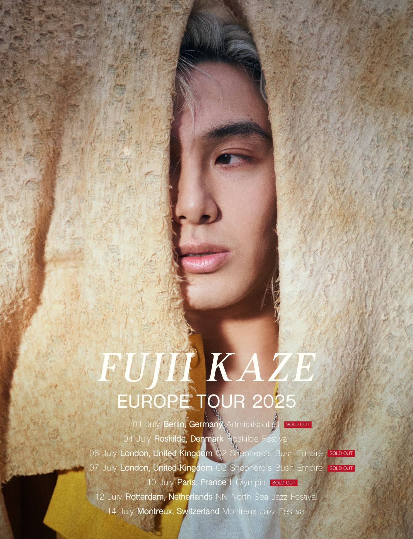 FUJII KAZE EUROPE TOUR 2025 | Fujii Kaze OFFICIAL SITE
