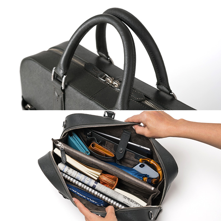 PELLE MORBIDA】Capitanoサフィアーノレザーブリーフバッグ CA015