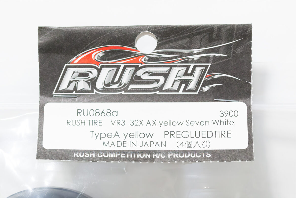 RUSH TIRE VR3 32X Seven white Type A yellow PREGLUEDTIRE RU0868a