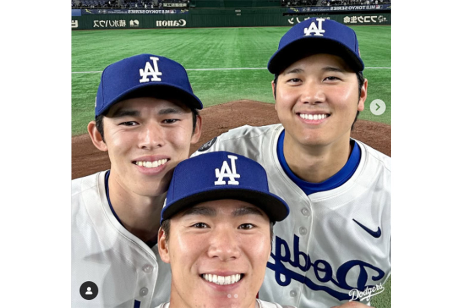 ドジャース、日本に感謝の投稿 大谷＆由伸＆朗希はドアップ3S…開幕2戦