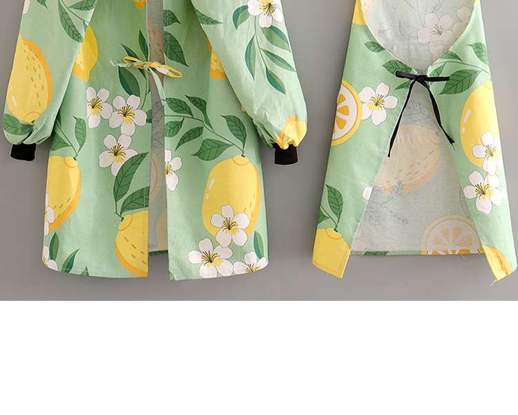 保育士 エプロン レモン柄 フルーツ フルーツガーデン 保育士 エプロン