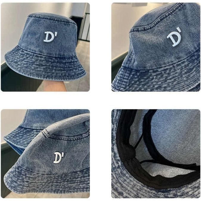 バケットハット ヴィンテージ 刺繍入り デニムバケットハット デニム