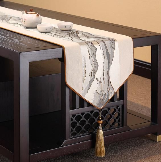 テーブルクロス センタークロス 和風モダン流水模様クロス センター