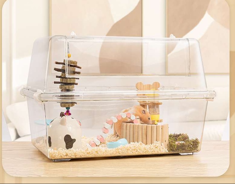 ハムスターケージ 透明ペット観察ケース オールシーズン アクリル