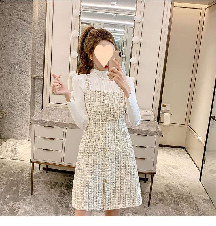 ミニワンピース チェック柄ツイードキャミワンピ 柄|ミニワンピース