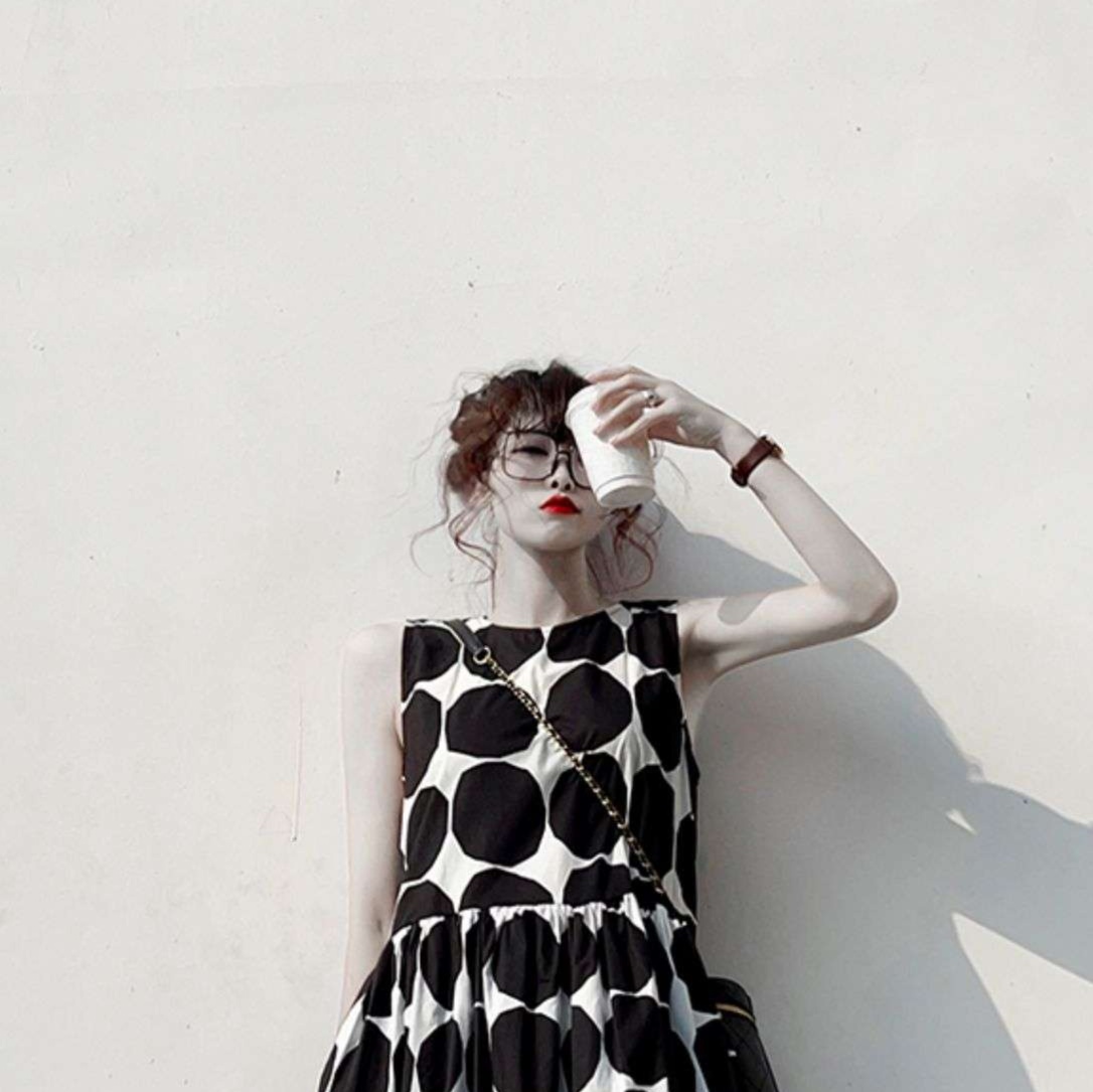 チュニック 大きな水玉模様のティアードワンピース ワンピース