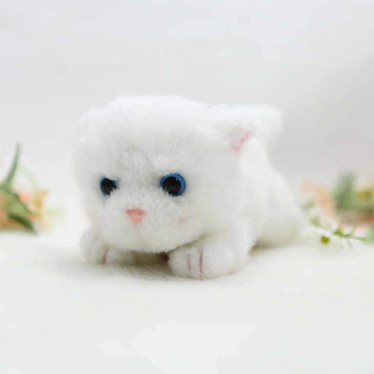 猫ぬいぐるみ 白色 もふもふ天使のふわり子猫 白|猫ぬいぐるみ専門通販