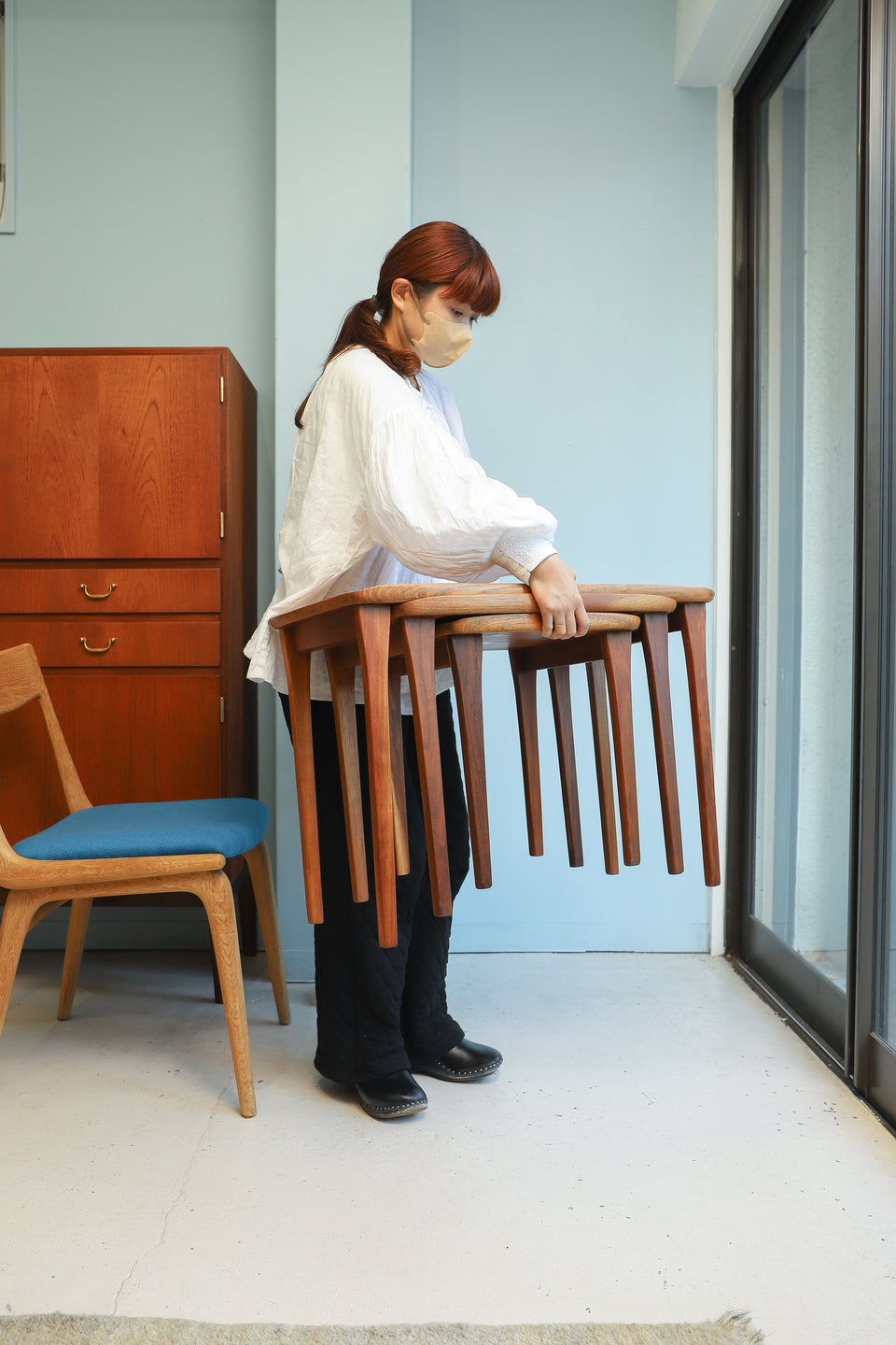 バージェスファニチャー ネストテーブル ヴィンテージ サイドテーブル