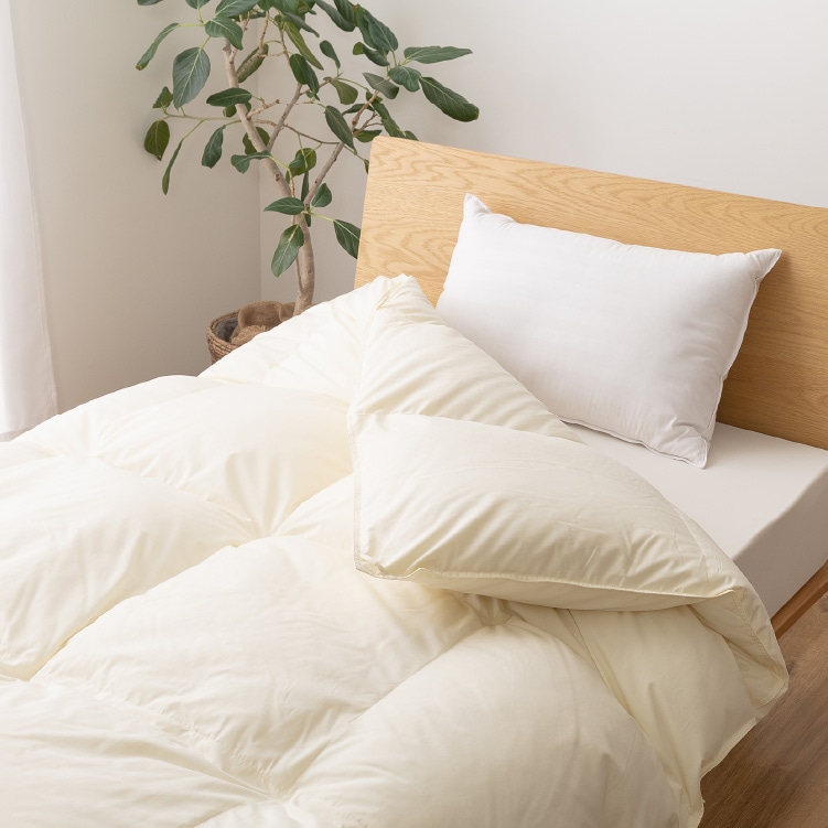 春秋用】中厚 羽毛布団 合掛け セミダブル ホワイトダックダウン93