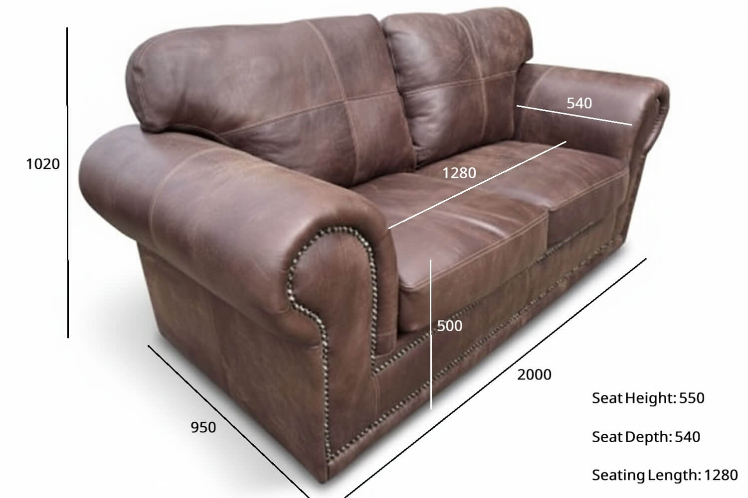 Dazzling Afrikan Comfort 2 Seater Exotic Leather Woodland Brown