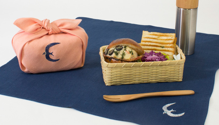 50 ミナ ペルホネン リネン刺繍 go! サーモンピンク | ふろしき むす美