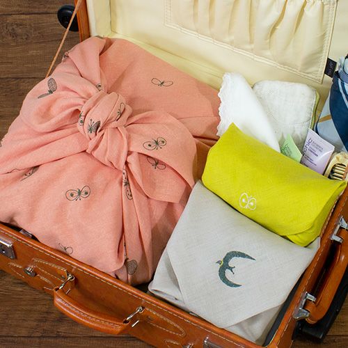 100 ミナ ペルホネン リネンエンブロL【箱入】choucho サーモンピンク