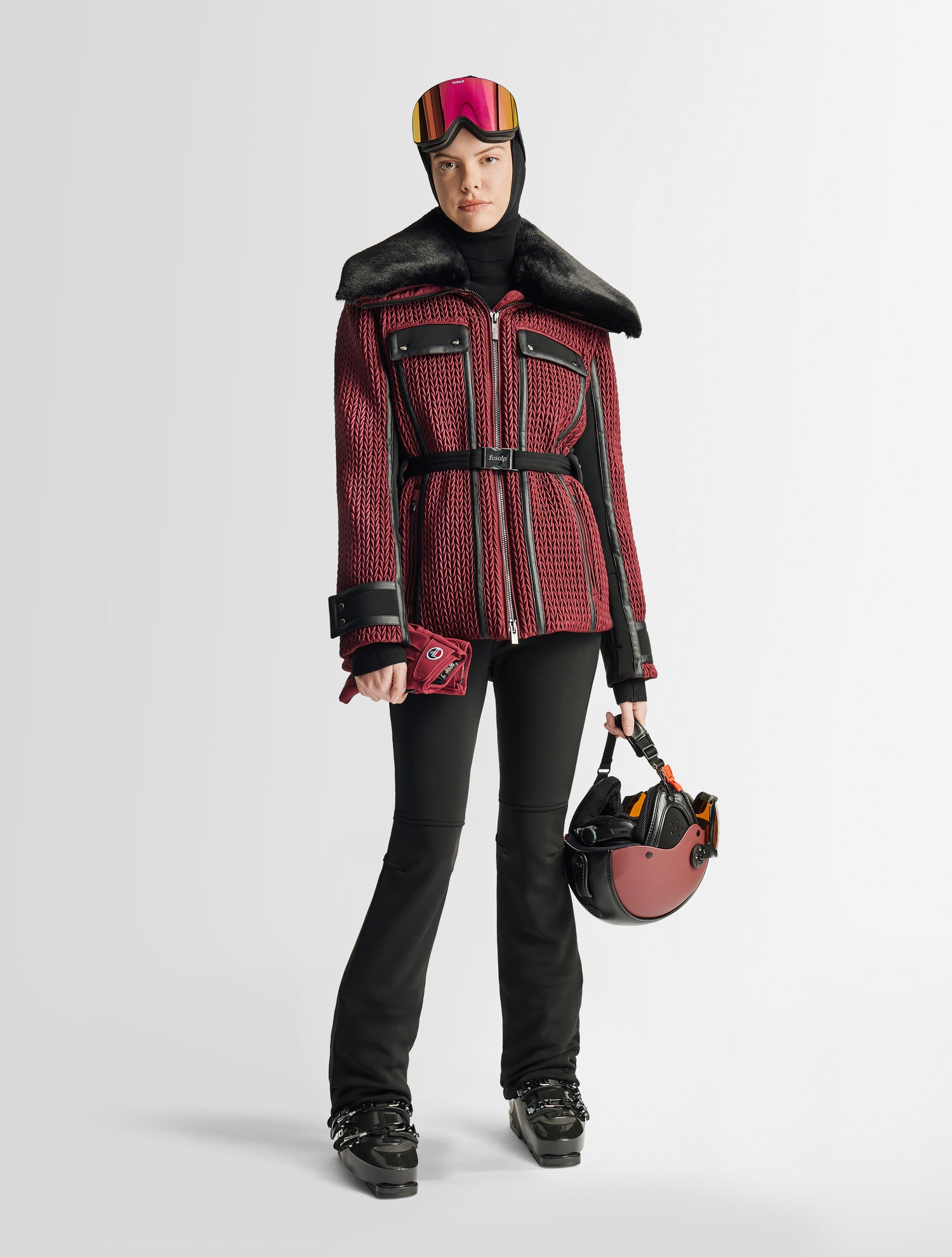 Dark red Alixa ski jacket | Fusalp