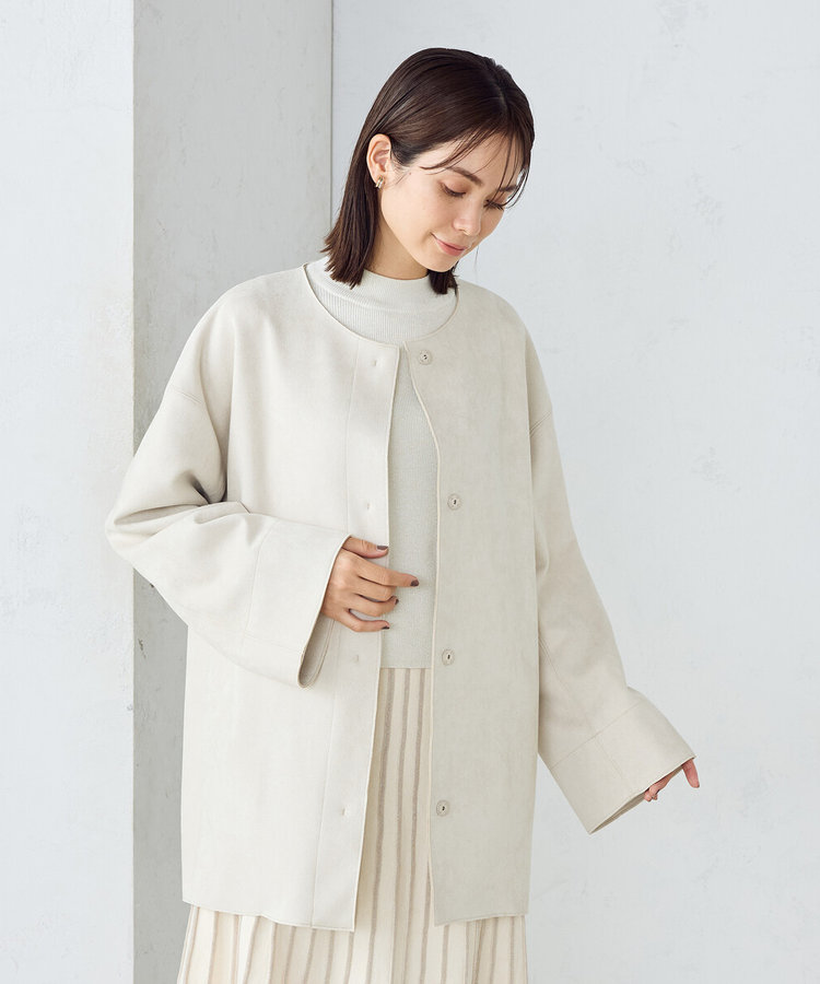 ダンボールニット ノーカラーコート（12-25MK01-205）｜コムサイズム