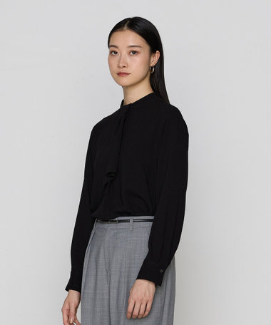 TALLサイズ 〕 【2WAY】パウダリージョーゼット ボウブラウス（34