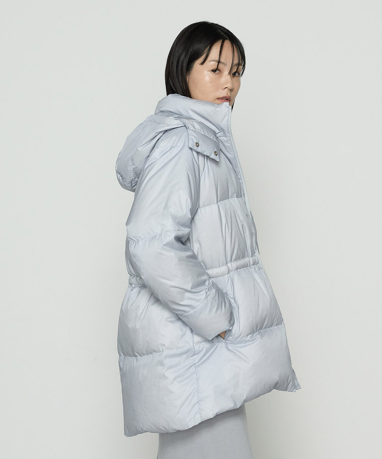TALLサイズ 〕 ライトナイロンタフタ フード付きダウンコート（34