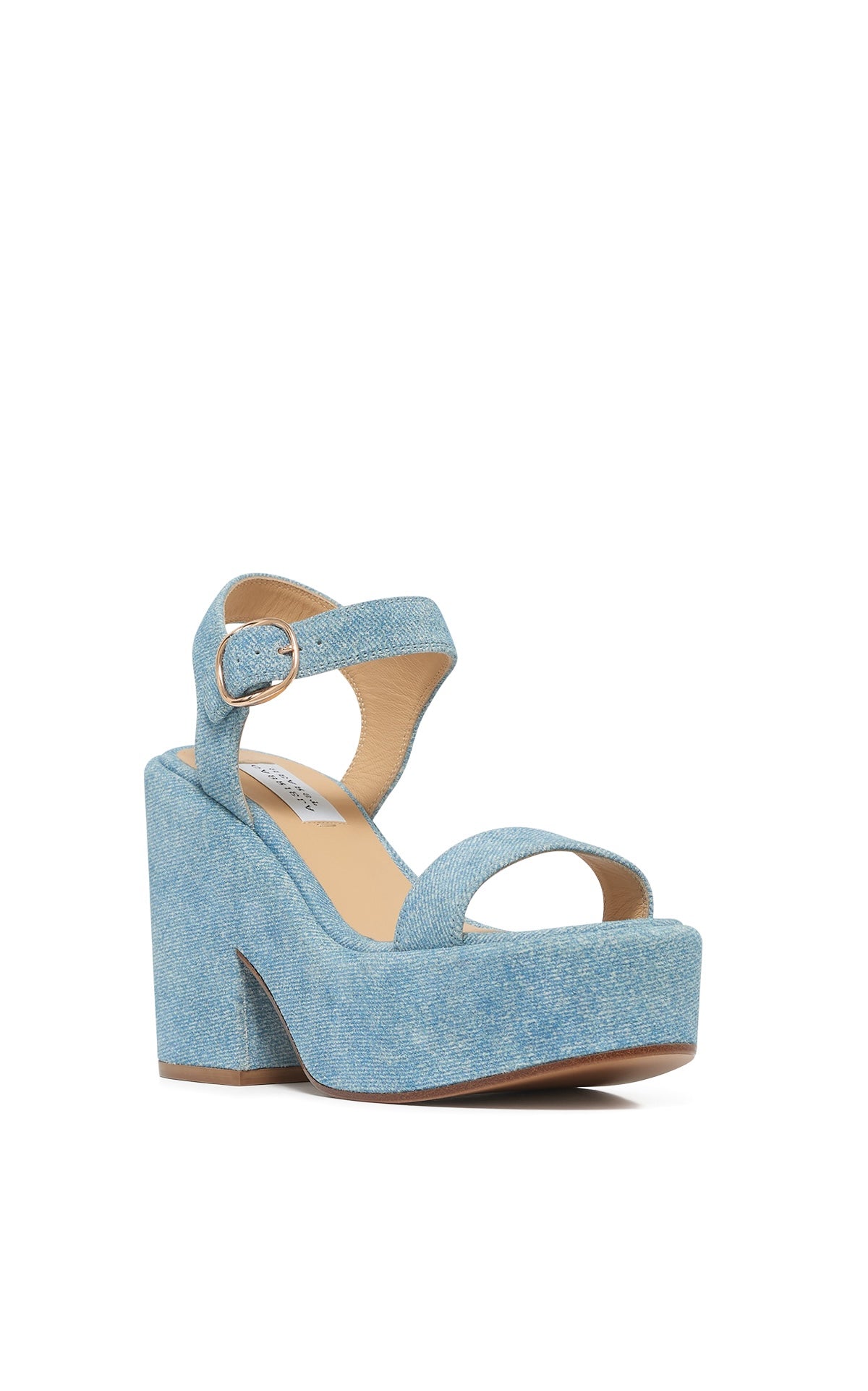 Iman Platform Sandal in Light Blue Suede Denim – Gabriela Hearst