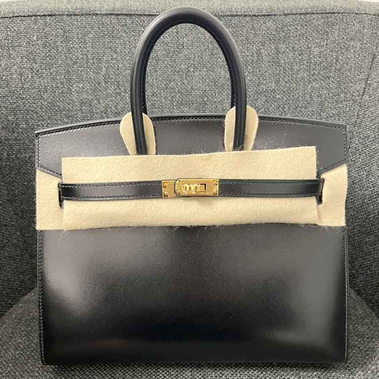 エルメス バーキン25 セリエ(外縫い) ブラック ボックスカーフ