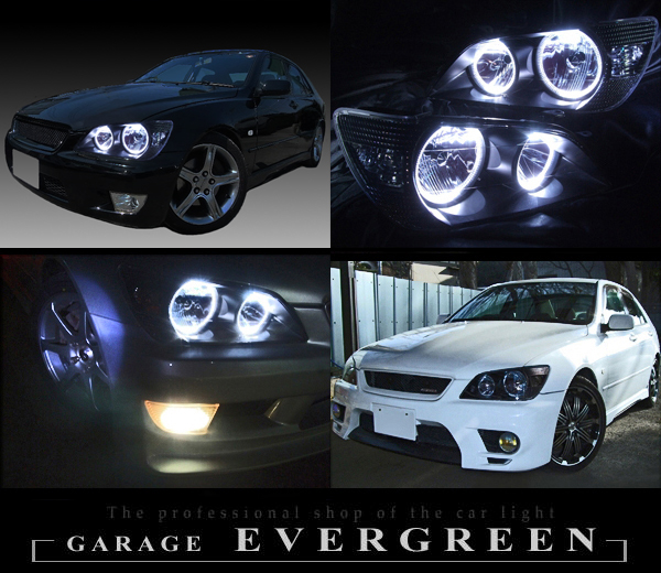 新品□アルテッツァ前期□ブラック&LEDイカリングヘッドライトEG