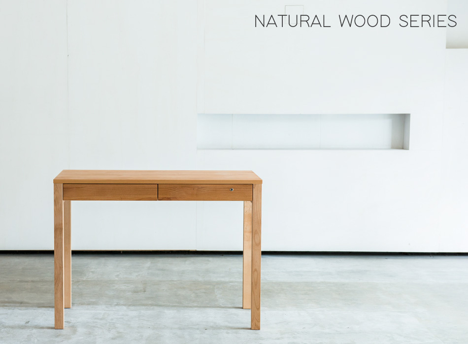 天然木アルダー無垢材 デスク 幅120 奥行53 高さ72cm ナチュラルウッド