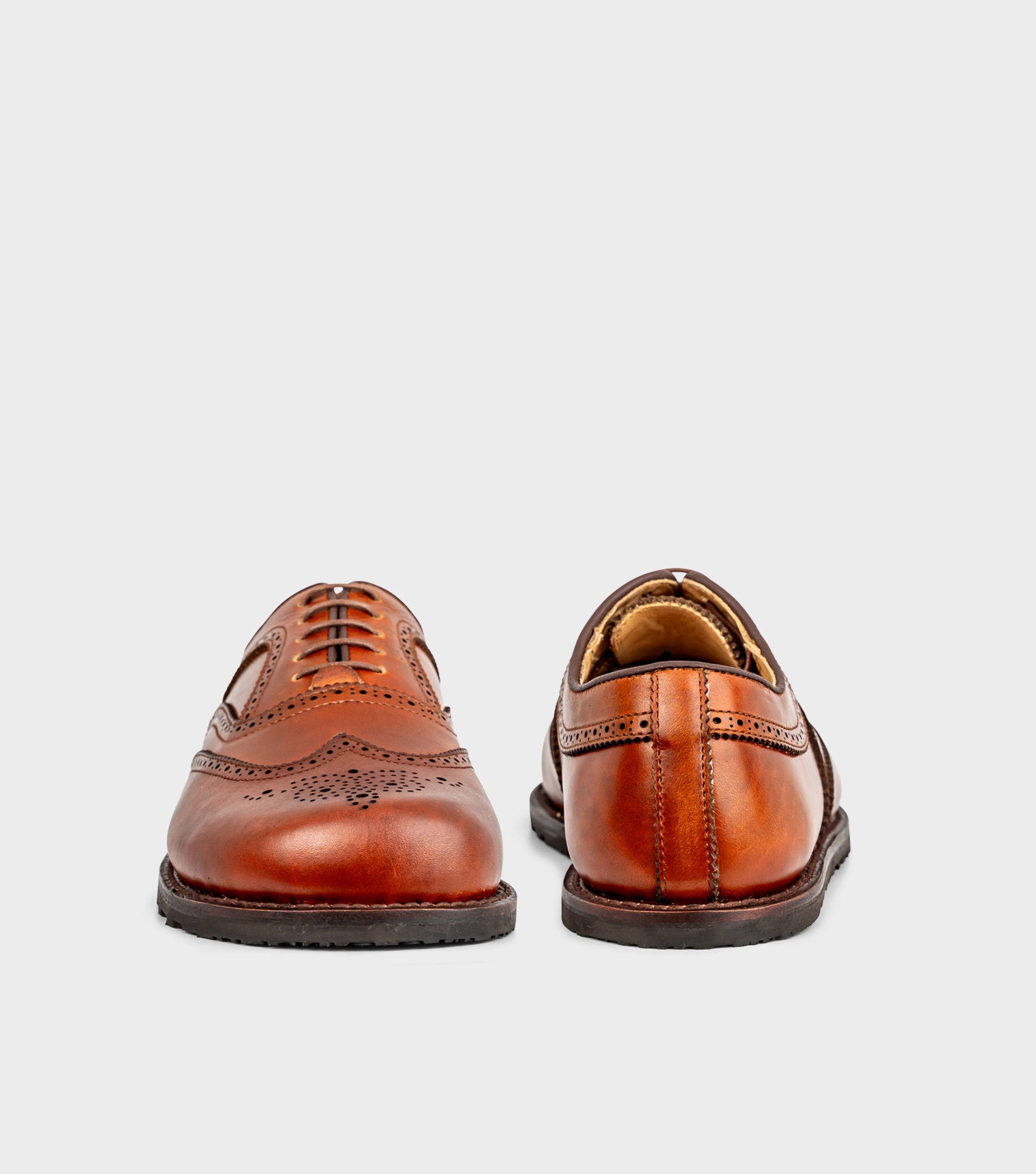 Goodyear Welted Barefoot Brogue Shoes Chestnut Brown | Gaucho Ninja