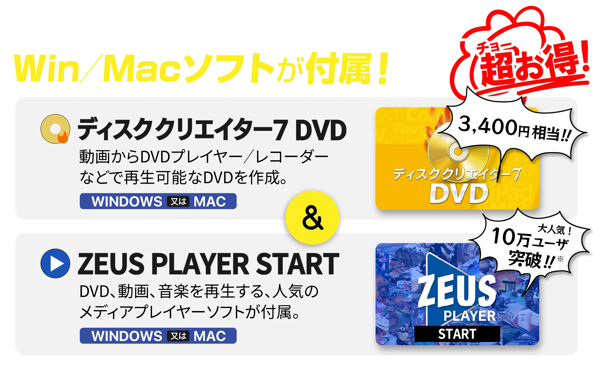 外付けDVDドライブ GEM-D1：ベストセラーのDVDドライブにWin/Macソフト