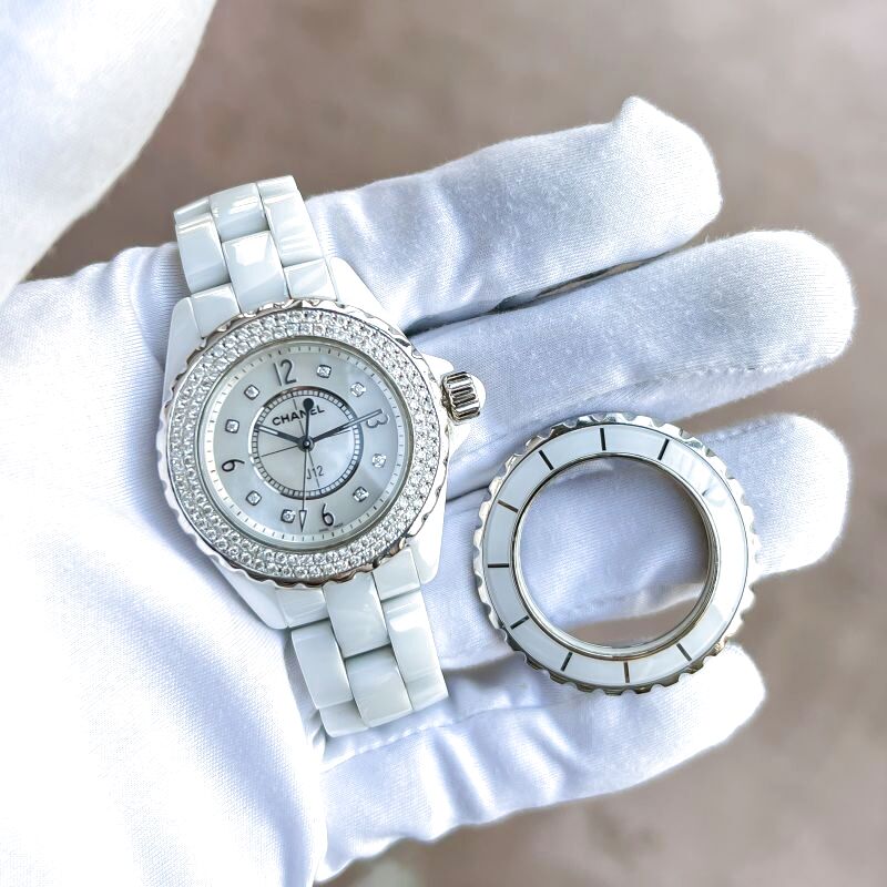 シャネルJ12 33mm H2422 8PD シェル盤 無回転ベゼル アフターダイヤ