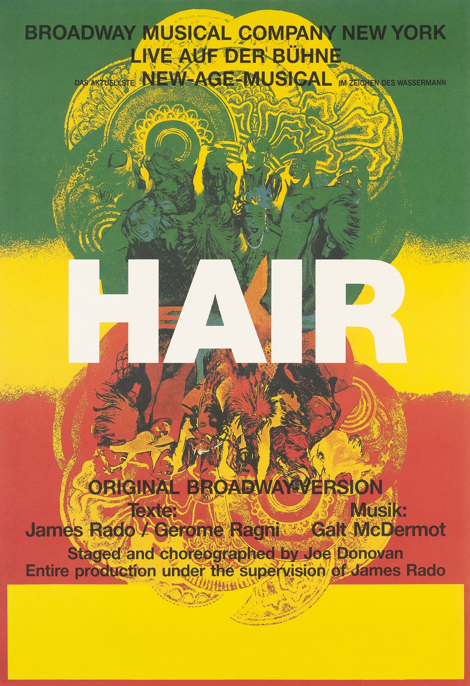 Vintage poster – Hair, Broadway musical company New York – Galerie