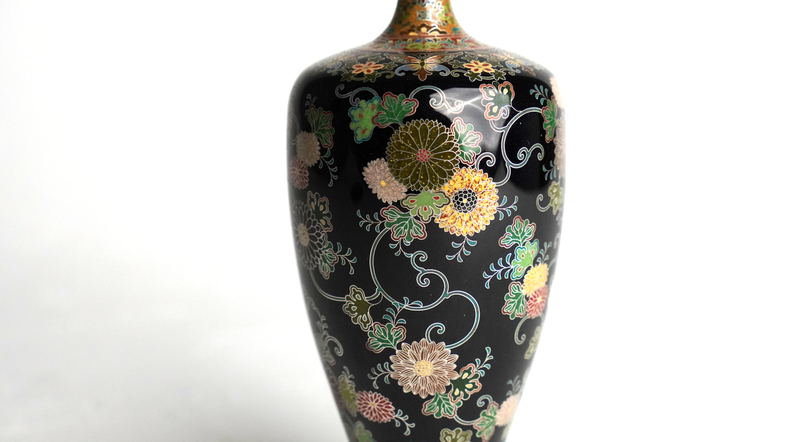 銀座 真生堂 | 並河靖之 / 明治 七宝 / 菊唐草図 花瓶