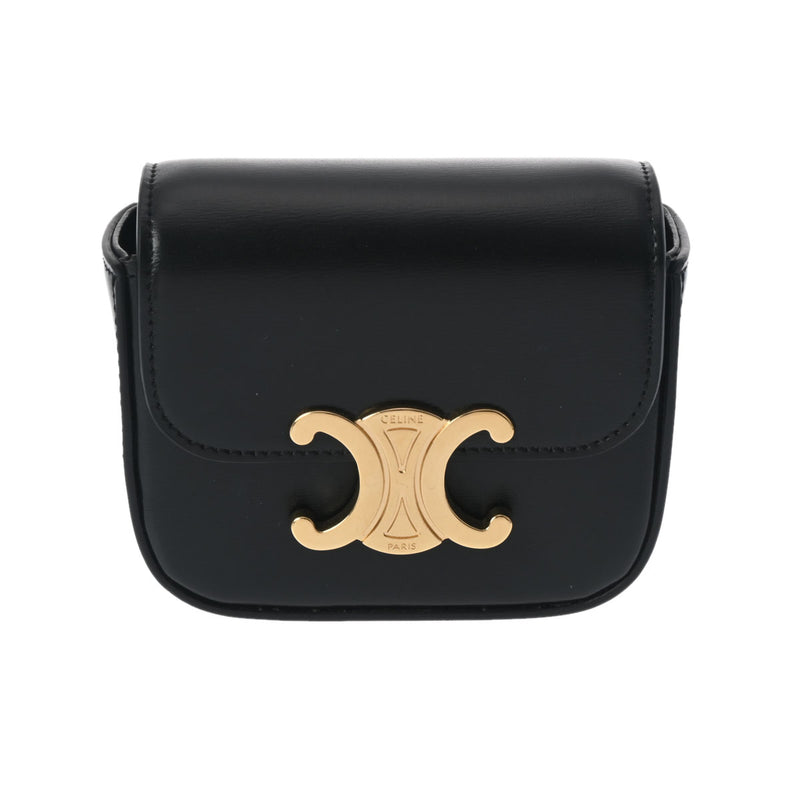 セリーヌミニクロード トリンオフ 黒 ゴールド金具 レディース