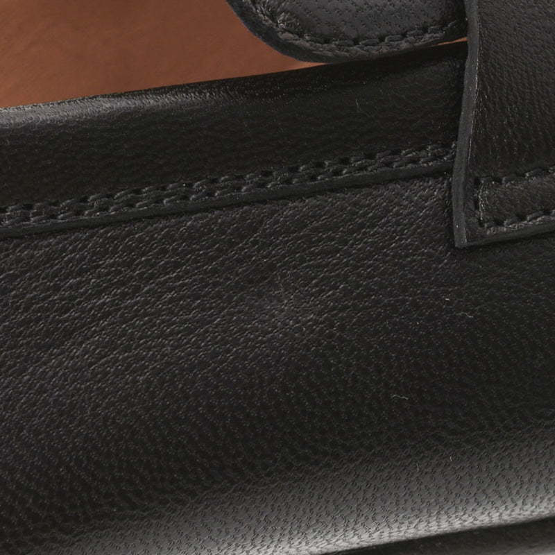 エルメスローファー H金具 サイズ37 1/2 黒 シルバー金具 レディース