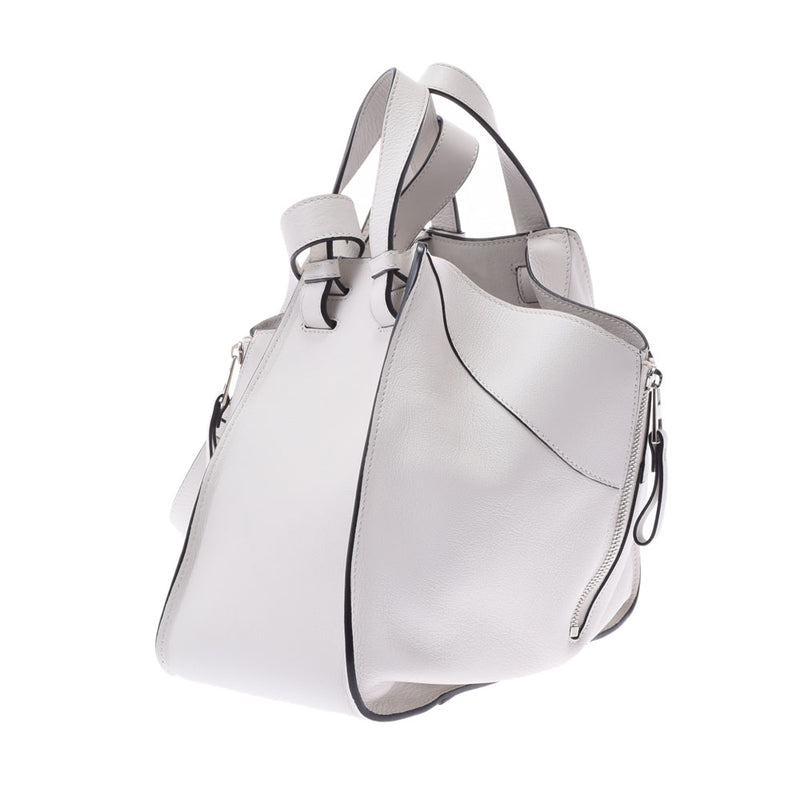 ロエベハンモック スモール 白 レディース カーフ 2WAYバッグ LOEWE