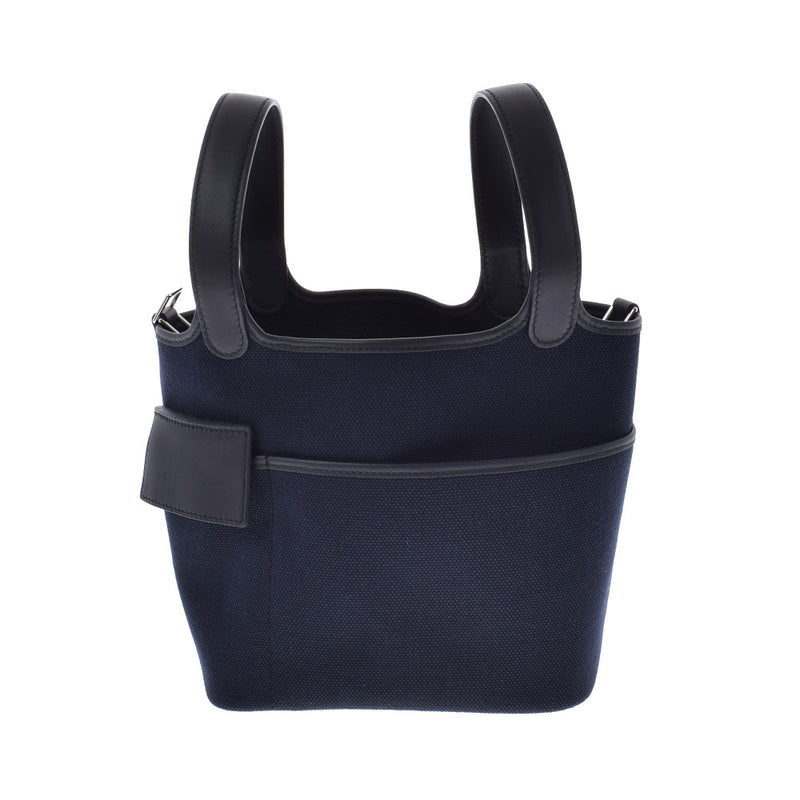 エルメスピコタンロック PM 黒/ブルーマリン シルバー金具 Z刻印(2021