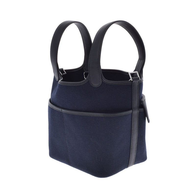 エルメスピコタンロック PM 黒/ブルーマリン シルバー金具 Z刻印(2021