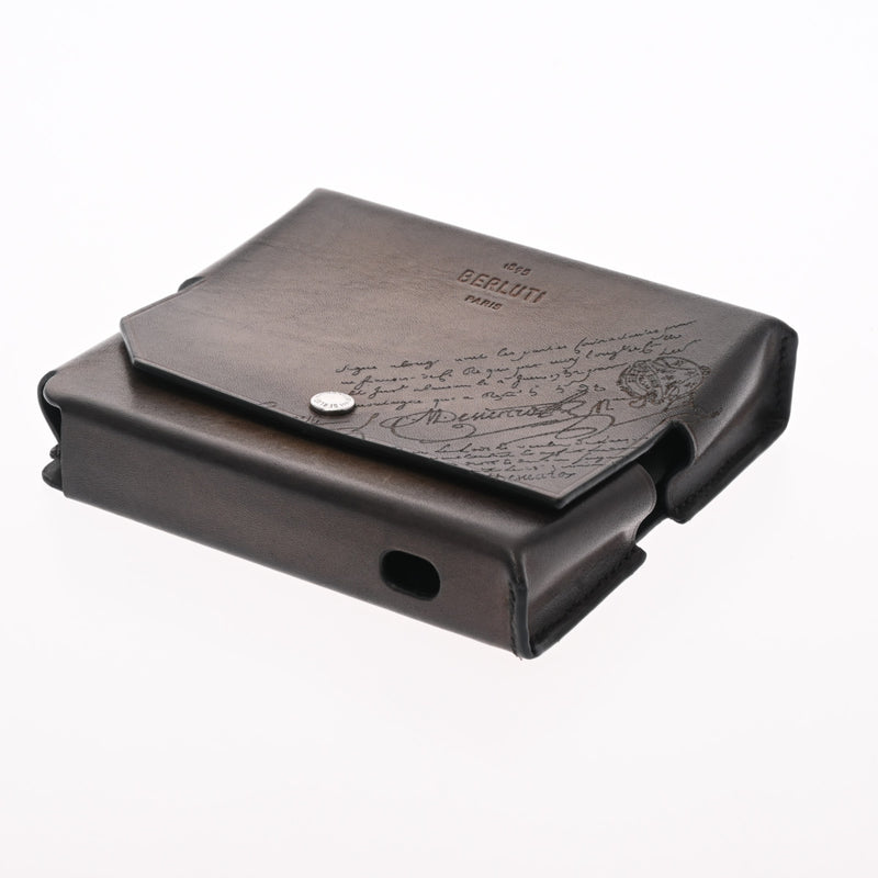 ベルルッティカリグラフィ アイコスケース ブラウン シルバー金具