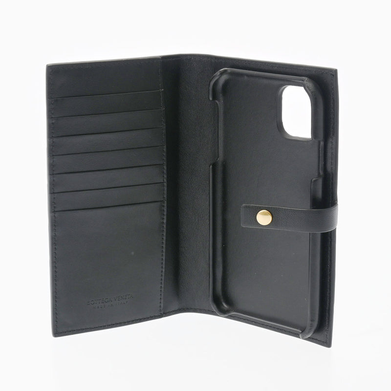 ボッテガヴェネタiPhone11 手帳型ケース イントレチャート 黒 ユニ