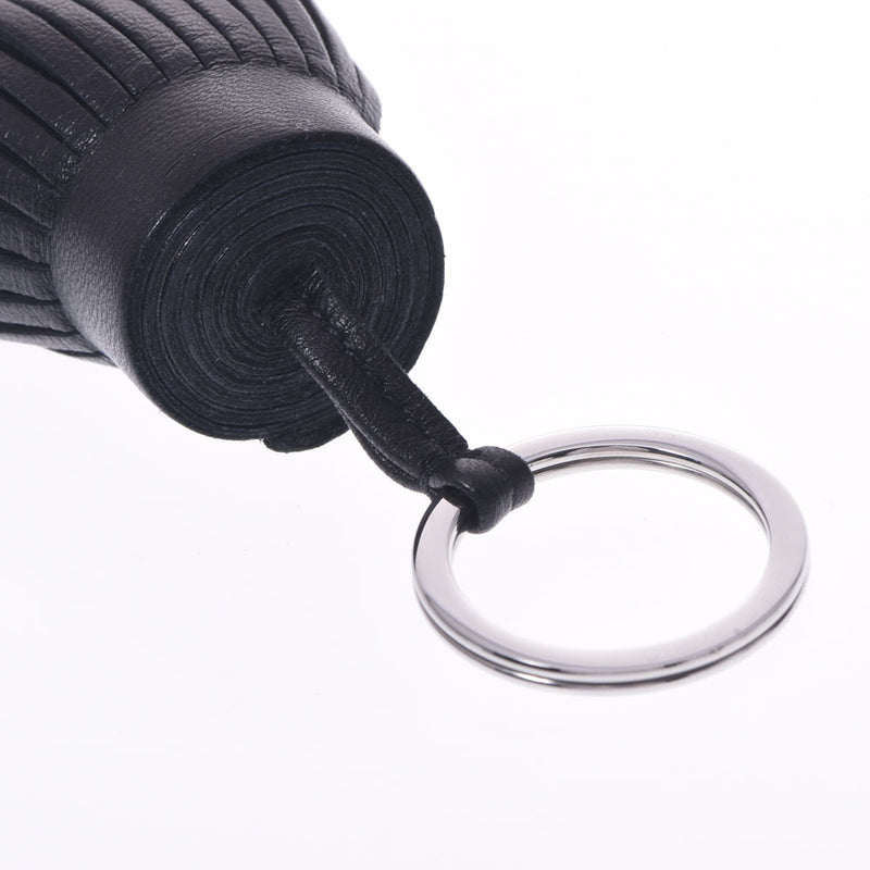 エルメスカルメン バッグチャーム キーリング 黒 シルバー金具 ユニ