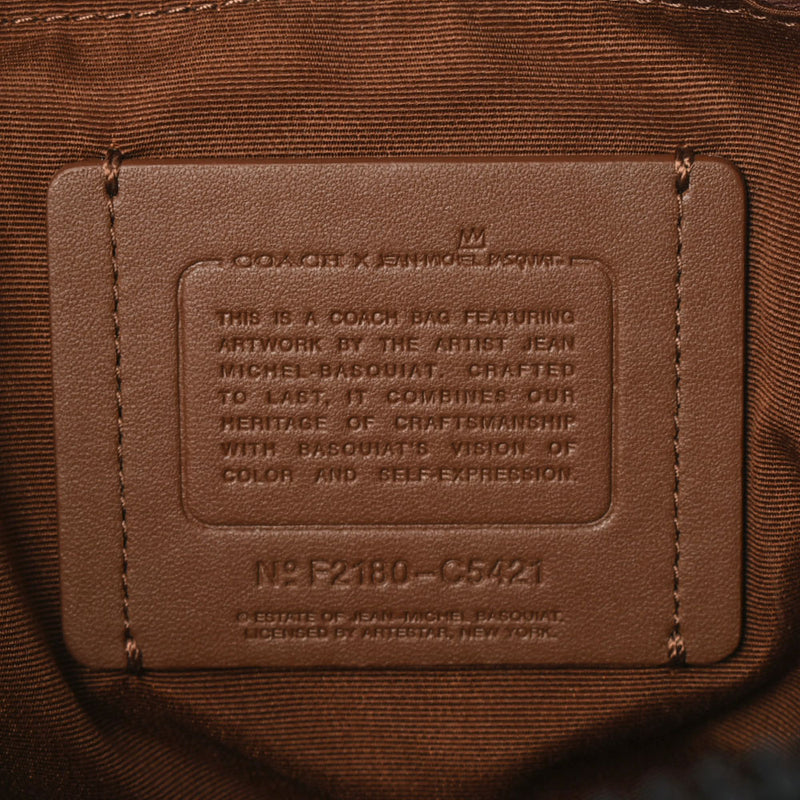 コーチボディバッグ バスキアコラボ 恐竜 茶/黒 ユニセックス PVC
