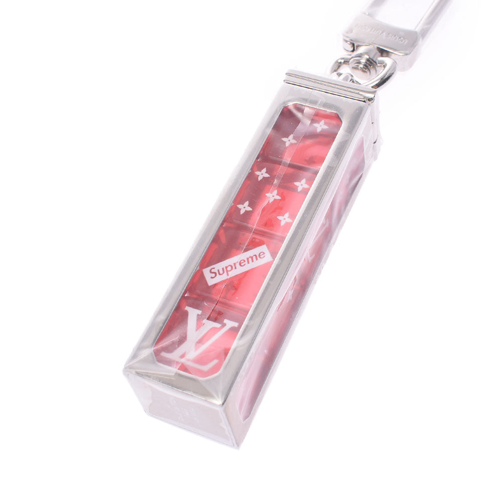 ルイヴィトンダイスキーチェーン サイコロ Supremeコラボ 14145 赤/白