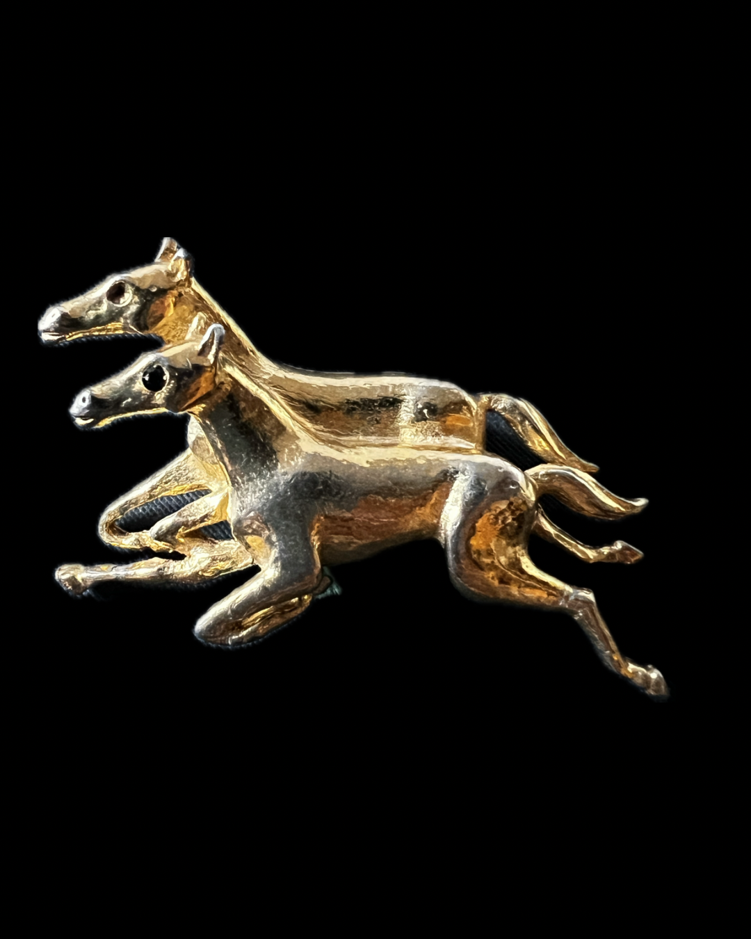 ヴィンテージブローチ(二頭の馬) – France Antique 銀色アンティーク