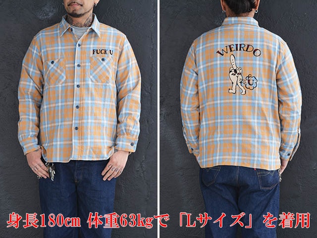 WEIRDO/ウィアード】2024SS「L/S Check Shirts”FUCK U”/ロングスリーブ