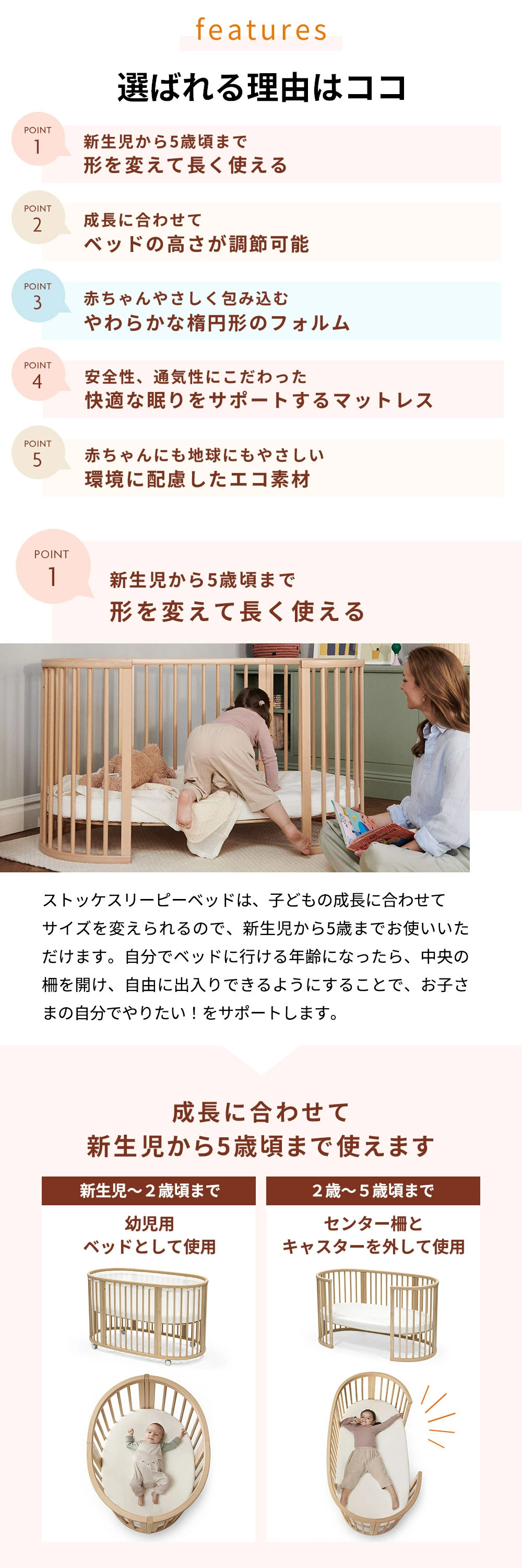 ストッケ STOKKE スリーピー マットレス付きベッドセット ナチュラル