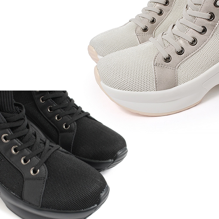 スニーカー 手を使わずに履ける 撥水 スリップインシューズ 6cmヒール