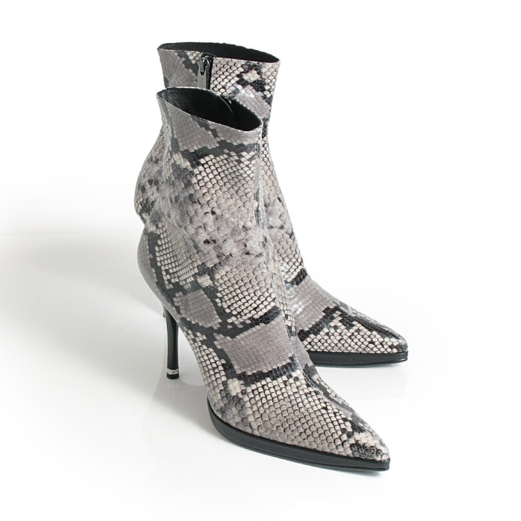 COMEX ショートブーツ 26.5cm ヘビ柄 ハイヒール ヒール11cm 本革 日本